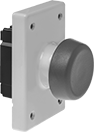 Image of Product. Plastic Actuator with Positive-Force Contacts. Front orientation. Plastic Actuator. Outlet-Box-Mount Push-Button Switches, Positive-Force Contacts, Screw-Terminal Wire Connection.