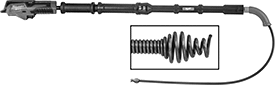 Image of Product. Front orientation. Contains Inset. Drain Snakes. Cordless Cable-Type Toilet and Urinal Drain Snakes.
