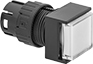 Image of Product. Front orientation. Push-Button Actuators. 16 mm Panel-Mount Build-Your-Own Plastic Push-Button Switches, Square Flush Push Button with Push Reset.