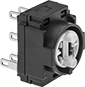 Image of Product. Front orientation. Contact Blocks. 16 mm Panel-Mount Build-Your-Own Plastic Push-Button Switches.
