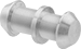 Image of Product. Front orientation. Round Belt Connectors. Quick-Connect Hollow-Core Round Belting, Aluminum Connector.