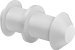 Image of Product. Front orientation. Round Belt Connectors. Quick-Connect Hollow-Core Round Belting, Plastic Connector.