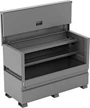 Image of Product. Front orientation. Chests. Heavy Duty Steel Chests with Shelves, Style D.