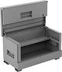 Image of Product. Front orientation. Chests. Heavy Duty Steel Chests with Shelves, Style A.