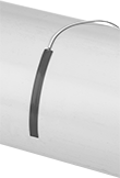 Image of ProductInUse. Style B Shown Mounted. Front orientation. RTDs. Signal-Averaging Adhesive-Back RTD Probes for Surfaces.