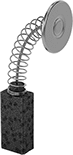 Image of Product. Front orientation. Motor Brushes. Motor Brushes with Spring and Shunt, Style E.