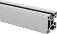 Image of Product. Front orientation. T-Slotted Framing and Fittings. T-Slotted Framing Rails, Cut-to-Length Single Three Slot Rails - Sold per Inch .
