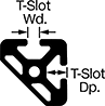 Image of Attribute. Solid Construction. Front orientation. Contains Annotated. Solid. Single Rail, Angled Two Slot.