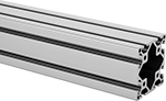 Image of Product. Front orientation. T-Slotted Framing and Fittings. T-Slotted Framing Rails, Cut-to-Length Quad Rails - Sold per Inch .