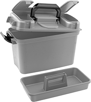 Image of Product. Front orientation. Tool Boxes. Watertight Tool Boxes with Removable Tote Tray, Style A.