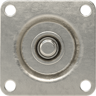 Image of Product. Top orientation. Swivel Leveling Mount, with Square Bracket, 303 Stainless Steel Base, 1/2"-13 Size 304 Stainless Steel Stud.