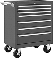 Image of Product. Style D. Front orientation. Cabinets. Bench-Height Drawer Cabinets, Rolling, Painted Steel—Assembled, Style D.