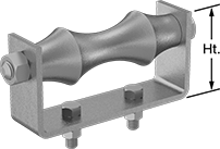 Image of Product. Front orientation. Contains Annotated. Pipe Supports. Roller Pipe Supports.