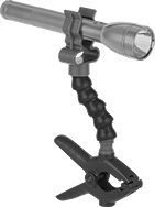 Image of ProductInUse. Front orientation. Flashlight Mounts. Flashlight Mounts, Clip On.