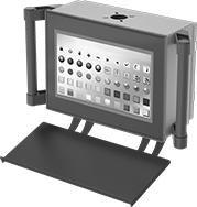 Image of System. Enclosure, Handles, and Keyboard Tray (HMI Not Included). Front orientation. Electrical Enclosures. Watertight Enclosures for Positioning Arms.