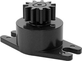 Image of Product. Bottom orientation. Rotary Speed Limiter, Geared, 360 Degree Clockwise, 2.88 in.-oz. Torque.