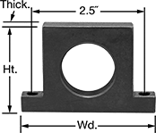 Image of Product. Front orientation. Contains Annotated. Shock Absorber Mounts. Lug Mounts, 2 Mounting Holes.