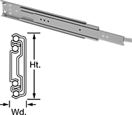 Image of Product. With Lever Drawer Release. Front orientation. Contains Annotated, MultipleImages. Drawer Slides. Lock-Open/Lock-Closed Drawer Slides, Lever Drawer Release.