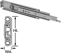 Image of Product. Without Drawer Release. Front orientation. Contains Annotated, MultipleImages. Drawer Slides. Lock-Open/Lock-Closed Drawer Slides, Without Release.