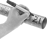 Image of ProductInUse. Front orientation. Markers. Wet-Surface Ink Markers.