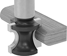 Image of ProductInUse. Front orientation. Router Bits. Corner-Rounding Router Bits , Uncoated Carbide-Tipped Steel, Bullnose Corner Style.