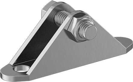 Image of Product. Front orientation. Heavy Duty 0.39" ID Eyelet Mounting Bracket for Corrosion-Resistant Gas Spring.