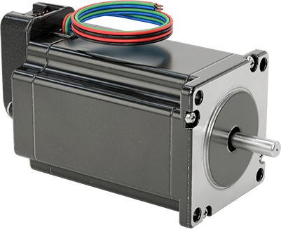 Image of Product. Front orientation. Stepper Motor, with Encoder, NEMA 23, 600.4 in.-oz. Maximum Holding Torque.