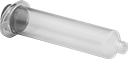 Image of Product. Front orientation. Syringe Barrels. Syringe Barrels, Luer Lock Fitting Connection, Semi-Clear White.
