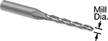 Image of Product. Front orientation. Contains Annotated. Carbide Tapered Ball End Mills.