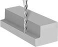 Image of ProductInUse. Tapered Cut Style. Front orientation. Tapered Cut Style. Carbide Tapered Ball End Mills.