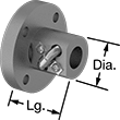 Image of Product. Front orientation. Contains Annotated. Ball Screws and Nuts. Corrosion-Resistant Ball Screws and Nuts, Ball Nuts, Flange Nut, Style C.