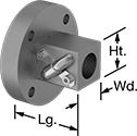 Image of Product. Front orientation. Contains Annotated. Ball Screws and Nuts. Corrosion-Resistant Ball Screws and Nuts, Ball Nuts, Flange Nut, Style D.