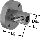Image of Product. Front orientation. Contains Annotated. Ball Screws and Nuts. Fast-Travel Corrosion-Resistant Ball Screws and Nuts, Ball Nuts, Flange Nut.