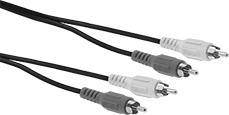 Image of Product. RCA Plug × RCA Plug for Audio. Front orientation. Coaxial Cords. Coaxial Cords, RCA Connection, Plug, 0.22" Cord Width.