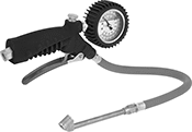 Image of Product. Front orientation. Tire Gauges. Inflator Tire Gauges, Dial Readout, Angled Head, 2 Heads.