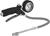 Image of Product. Front orientation. Tire Gauges. Inflator Tire Gauges, Dial Readout, Straight Head, 2 Heads.