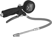 Image of Product. Front orientation. Tire Gauges. Inflator Tire Gauges, Digital Readout, Angled Head, Straight Head, 2 Heads.