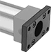 Image of ProductInUse. Front orientation. Air Cylinder Mounts. Nonrotating NFPA Tie Rod Air Cylinders, Rear-Flange Actuator Connection.