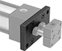 Image of ProductInUse. Front orientation. Air Cylinder Mounts. Nonrotating NFPA Tie Rod Air Cylinders, Front-Flange Actuator Connection.