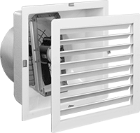 Image of Product. Front orientation. Exhaust Fans. Corrosion-Resistant Direct-Drive Wall-Mount Exhaust Fans with Louvers.