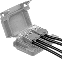 Image of Product. Connector and Wire Not Included. Front orientation. Wire Splice Covers. Gel Wire Splice Covers.