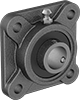 High-Temperature Mounted Ball Bearings with Four-Bolt Flange
