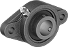 High-Temperature Mounted Ball Bearings with Two-Bolt Flange