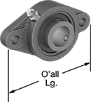 Image of Product. Front orientation. Contains Annotated. Mounted Bearings. High-Temperature Mounted Ball Bearings with Two-Bolt Flange.