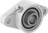 Food Industry Mounted Ball Bearings with Two-Bolt Flange