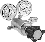 Image of Product. Female Outlet × Male Inlet Straight With Knob. Front orientation. Pressure-Regulating Valves. Tank-Mount High-Pressure-Regulating Valves for Air and Inert Gas, Male Inlet, Female Outlet, Single Stage, Outlet-Pressure-Adjustment Knob.