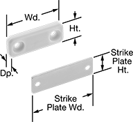 Image of Product. Front orientation. Contains Annotated. Magnetic Latches. Clean Room Magnetic Latches, Style 1.