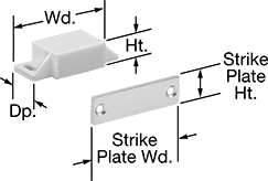 Image of Product. Front orientation. Contains Annotated. Magnetic Latches. Clean Room Magnetic Latches, Style 3.
