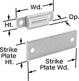 Image of Product. Front orientation. Contains Annotated. Magnetic Latches. High-Temperature Magnetic Latches, Style 2.