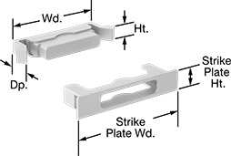 Image of Product. Front orientation. Contains Annotated. Magnetic Latches. Clean Room Magnetic Latches, Style 4.